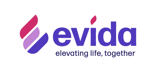 evida logo - a brand built with the help of Ali Taufeek and his team